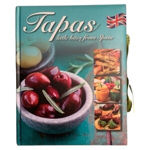 Tapas Little Bites From Spain Cookbook - Hardcover - Satin Ribbon Bookmark